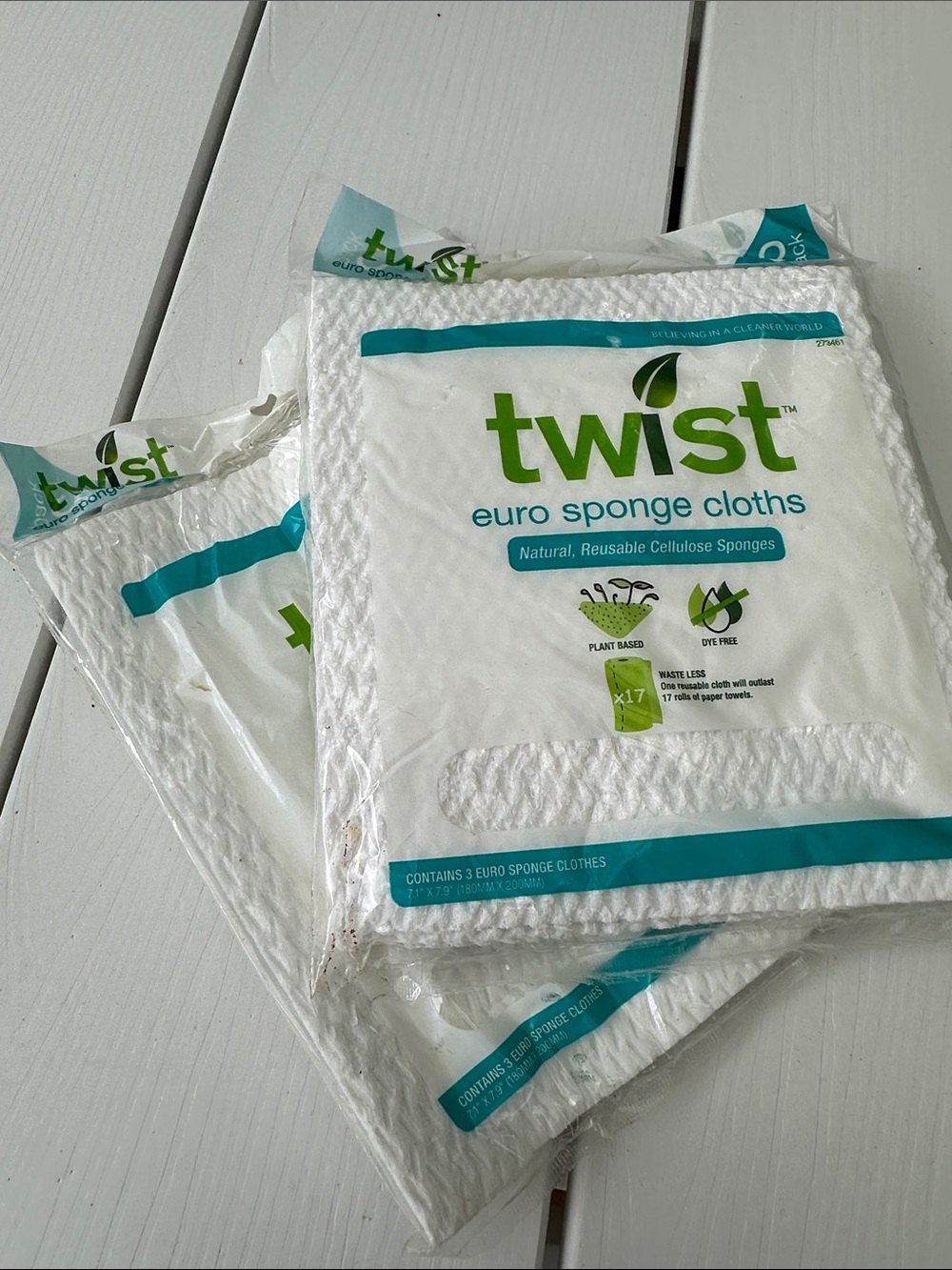 NWT Twist Euro Sponge Cloths - White